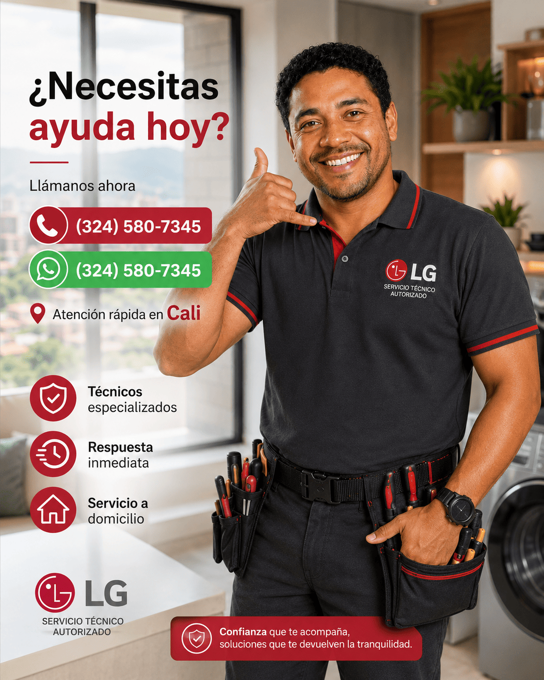 Servicio Técnico LG, Servicio puntual, eficiente y confiable para electrodomésticos. Agenda tu reparación hoy mismo.